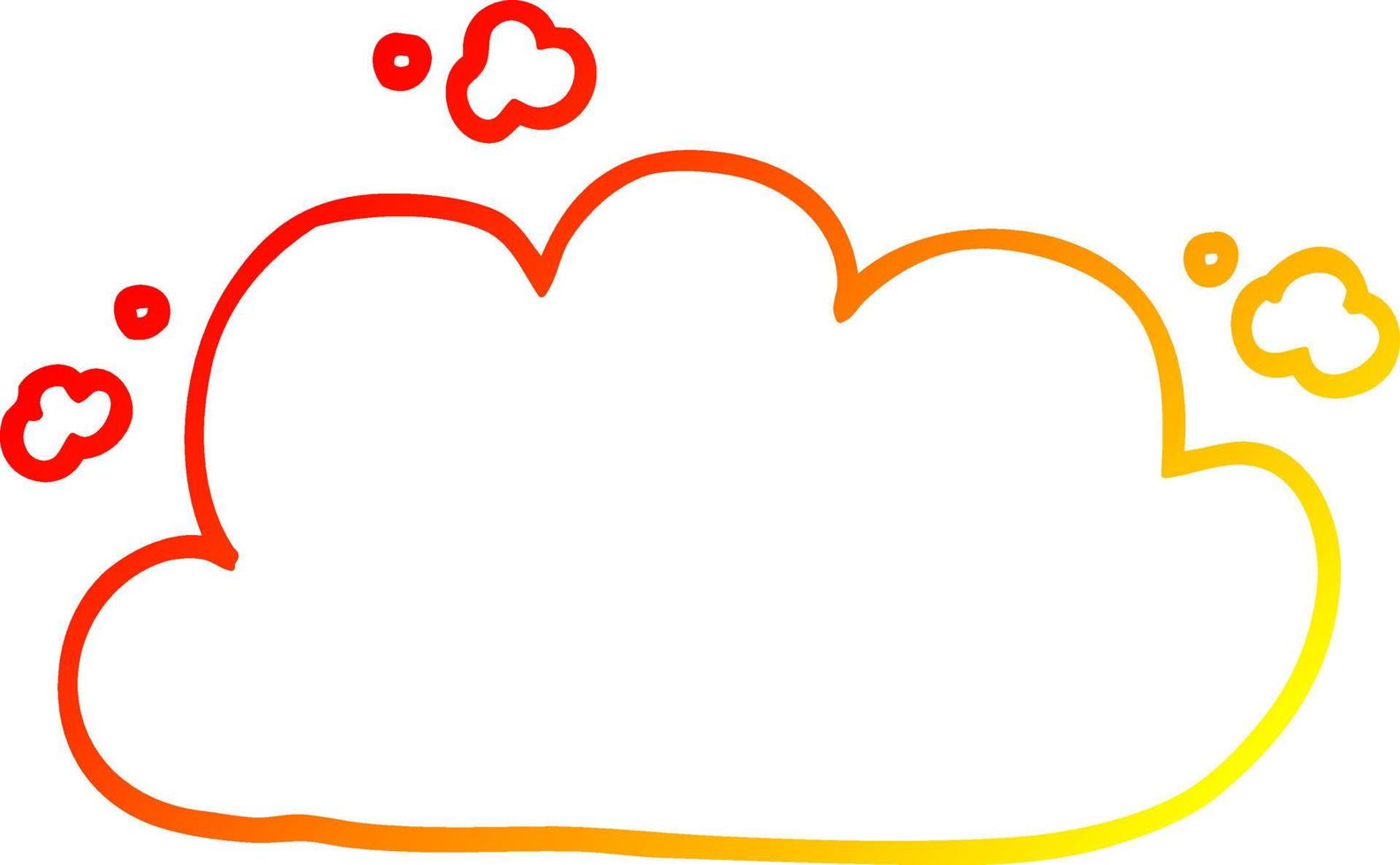 warm gradient line drawing cartoon storm cloud vector