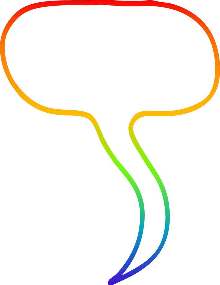 rainbow gradient line drawing cartoon speech bubble vector