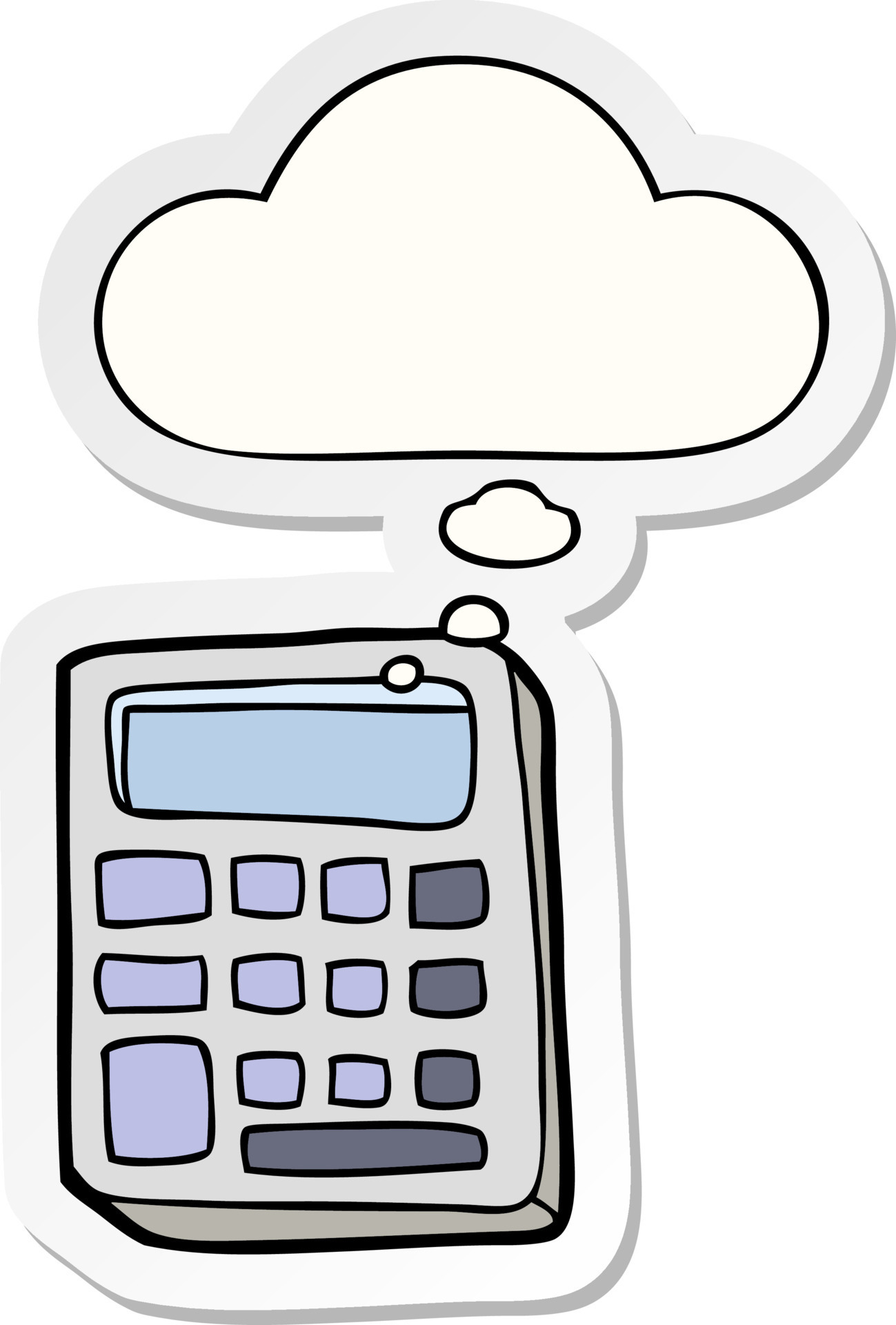 cartoon calculator and thought bubble as a printed sticker 11936773 Vector Art at Vecteezy cartoon calculator and thought bubble as a printed sticker 11936773 Vector Art at Vecteezy