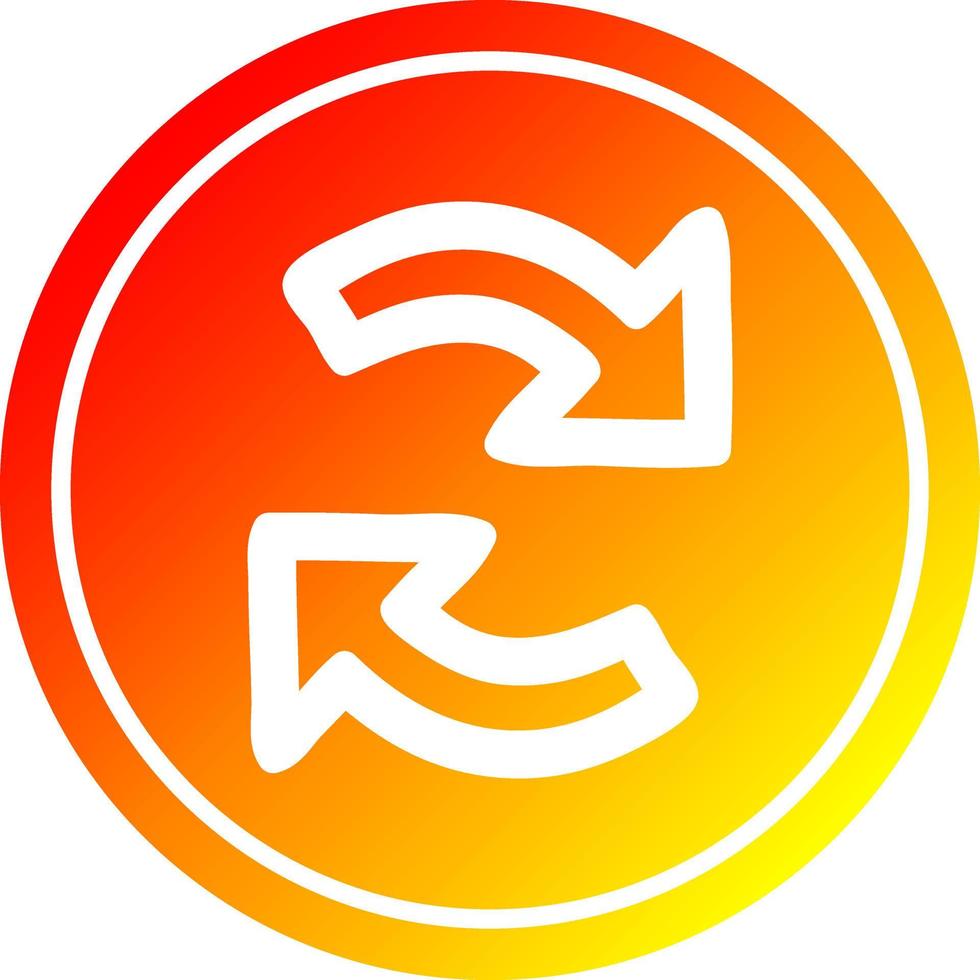 recycling arrow circular in hot gradient spectrum vector
