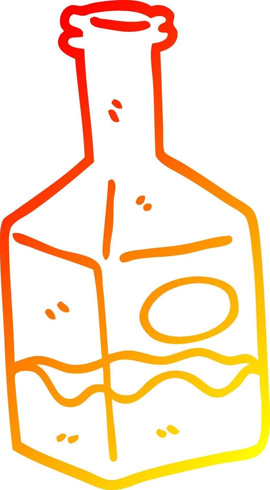 warm gradient line drawing cartoon drink in decanter vector