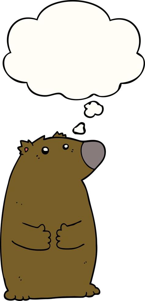cartoon bear and thought bubble vector