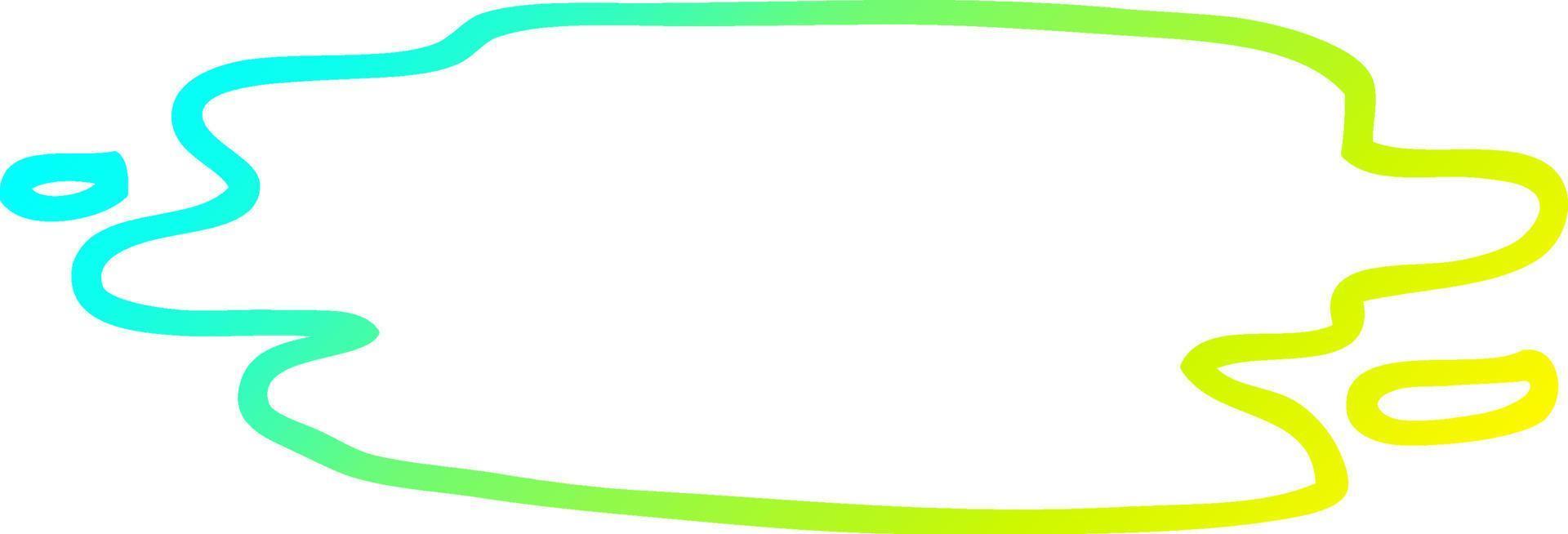cold gradient line drawing cartoon wet puddle vector