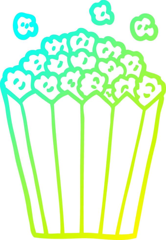 cold gradient line drawing cartoon popcorn vector