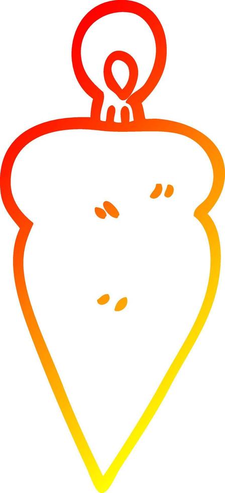 warm gradient line drawing cartoon christmas bauble vector