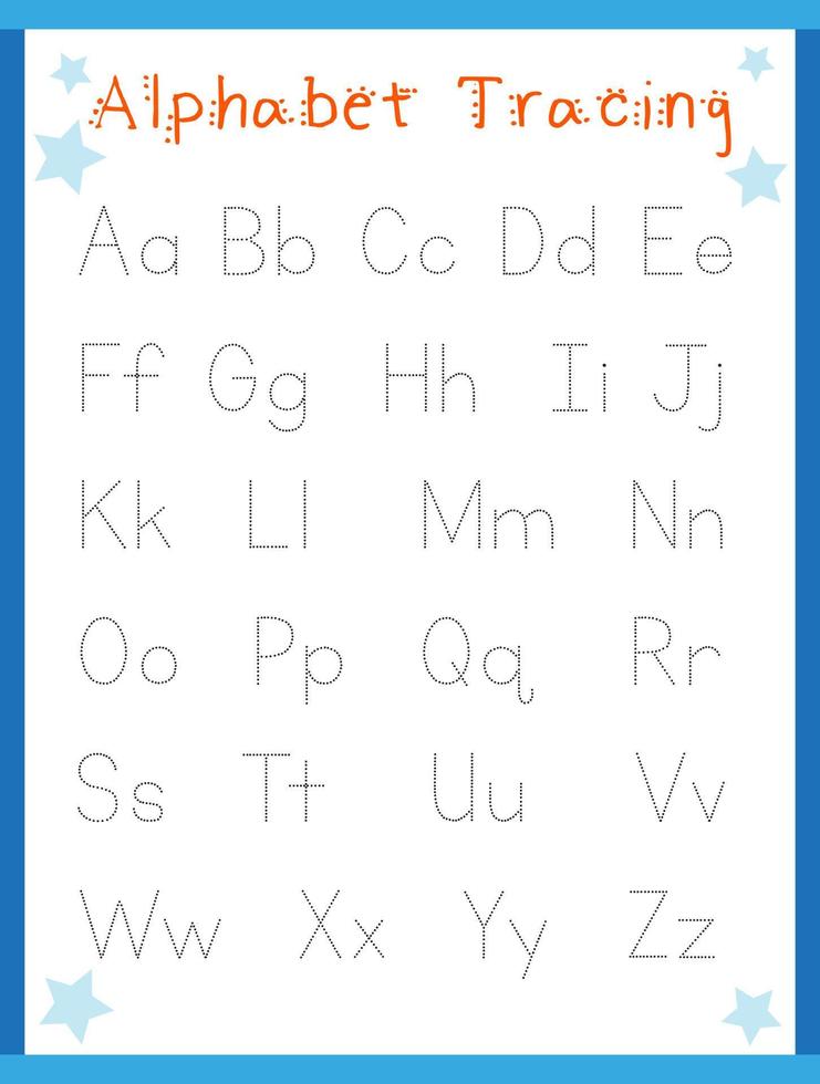 Alphabet tracing worksheet for kids. Trace the letters activity for ...