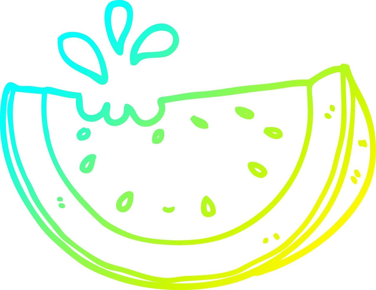 cold gradient line drawing cartoon watermelon vector
