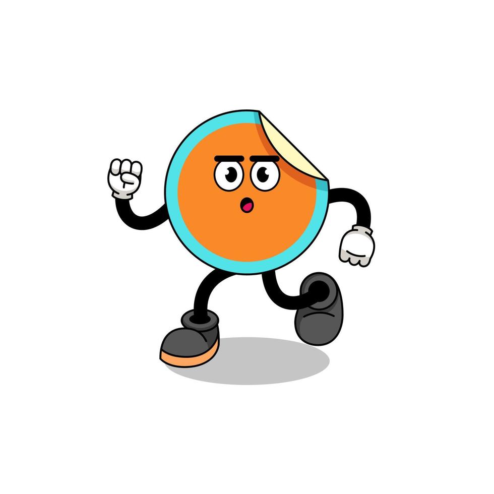 running sticker mascot illustration vector