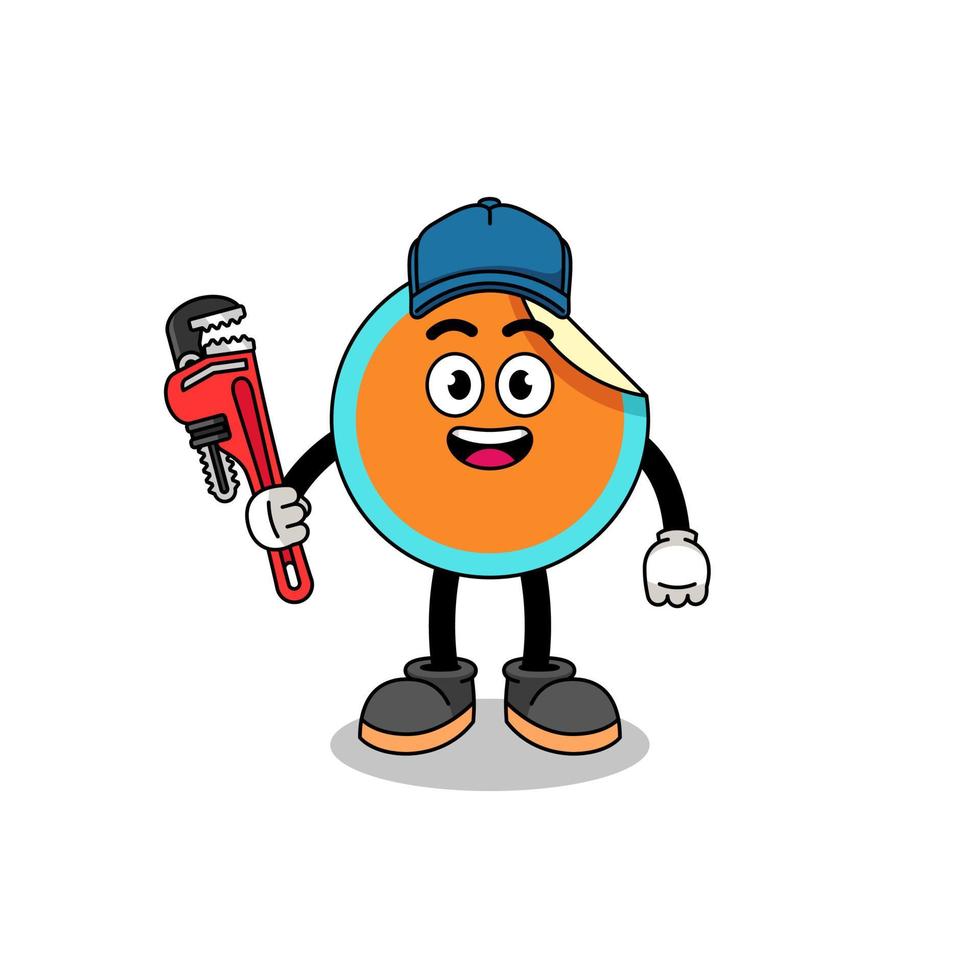 sticker illustration cartoon as a plumber vector