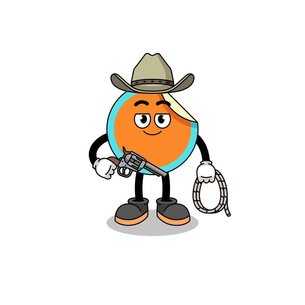 Character mascot of sticker as a cowboy vector