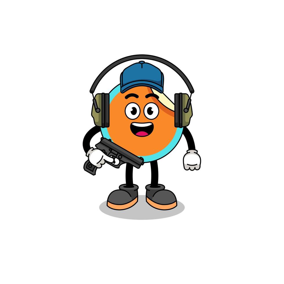 Character mascot of sticker doing shooting range vector