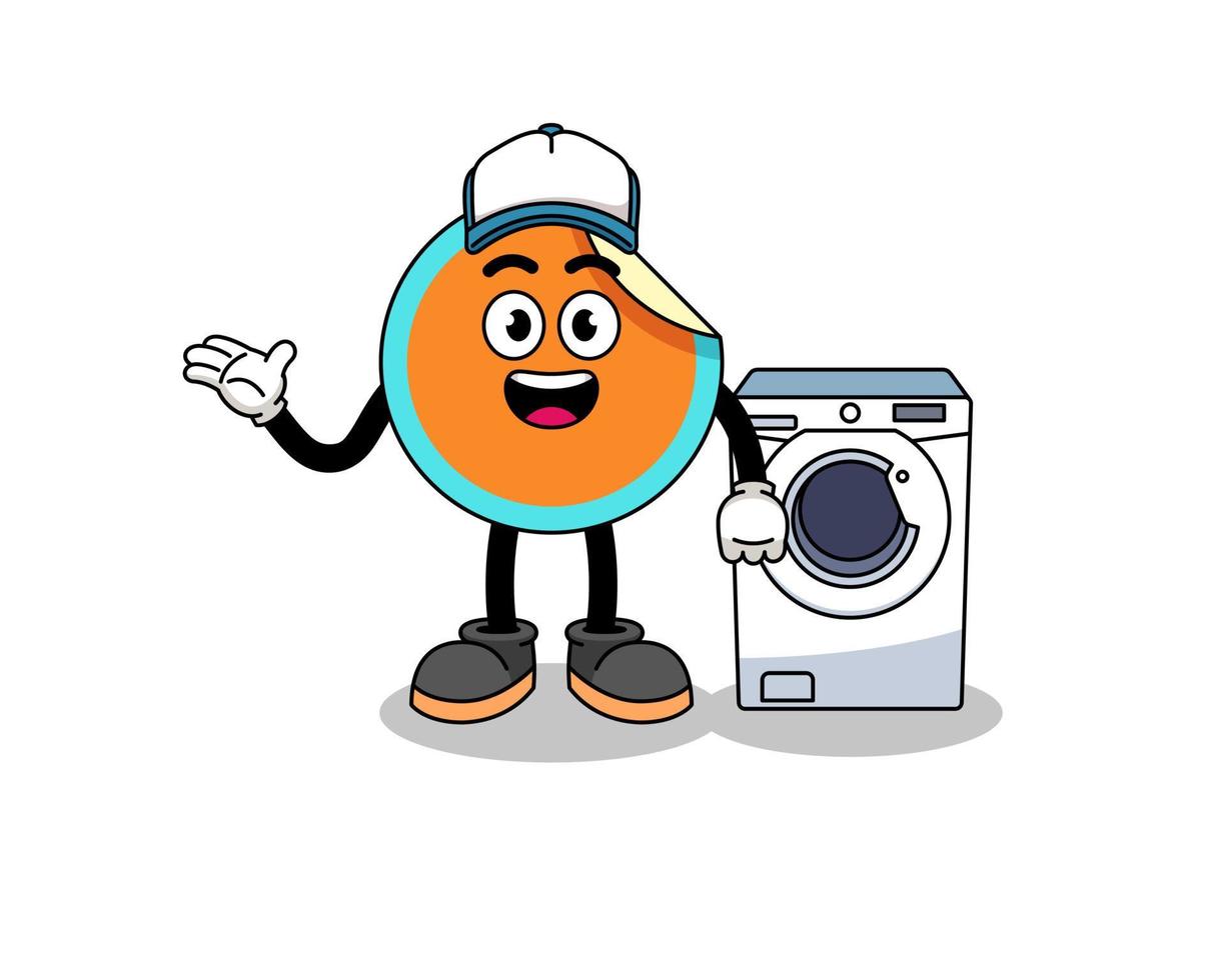 sticker illustration as a laundry man vector