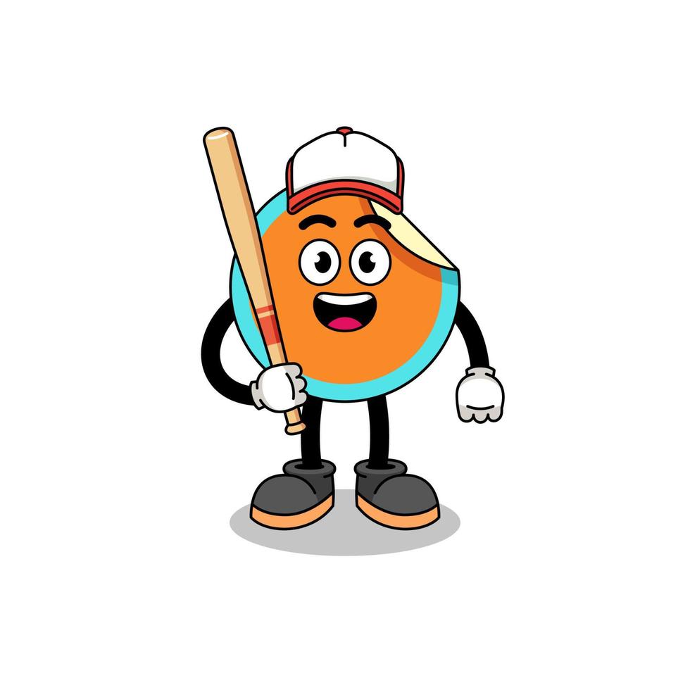 sticker mascot cartoon as a baseball player vector