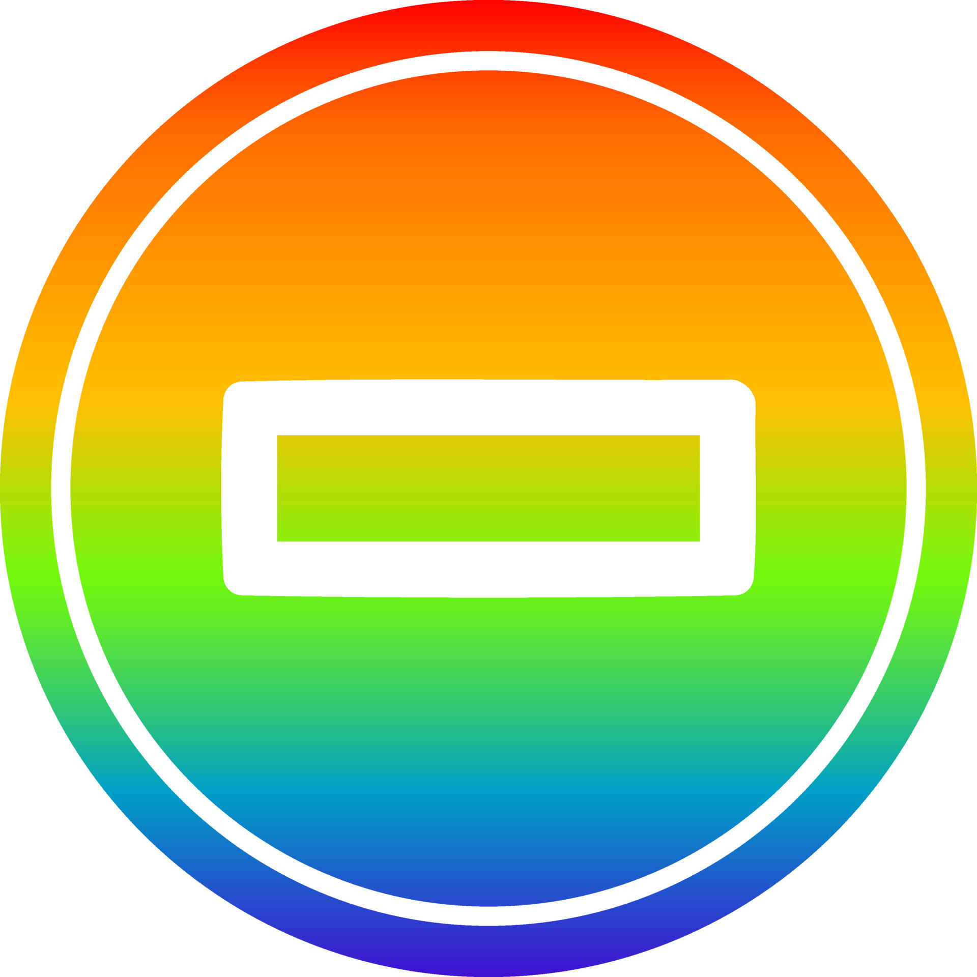 subtraction symbol circular in rainbow spectrum 11937555 Vector Art at  Vecteezy