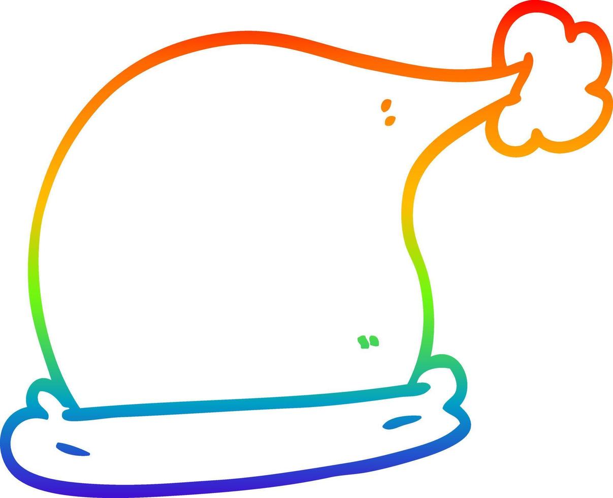 rainbow gradient line drawing cartoon christmas hats vector