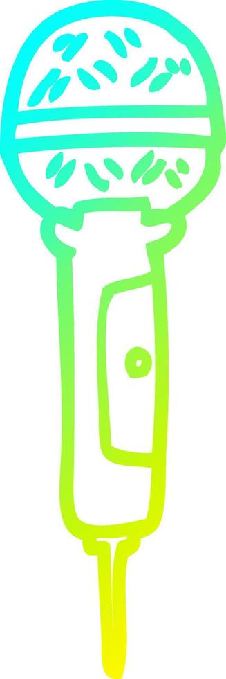 cold gradient line drawing cartoon microphone vector