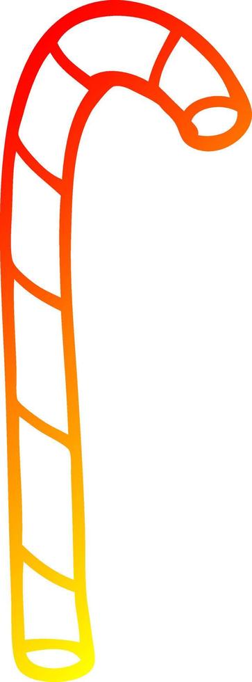 warm gradient line drawing cartoon candy cane vector