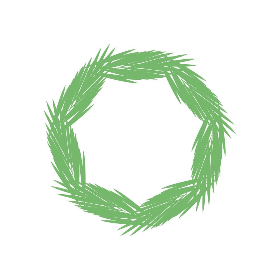 Christmas tree frame isolate. Christmas tree branches round frame with place for text. Christmas wreath. festive element vector