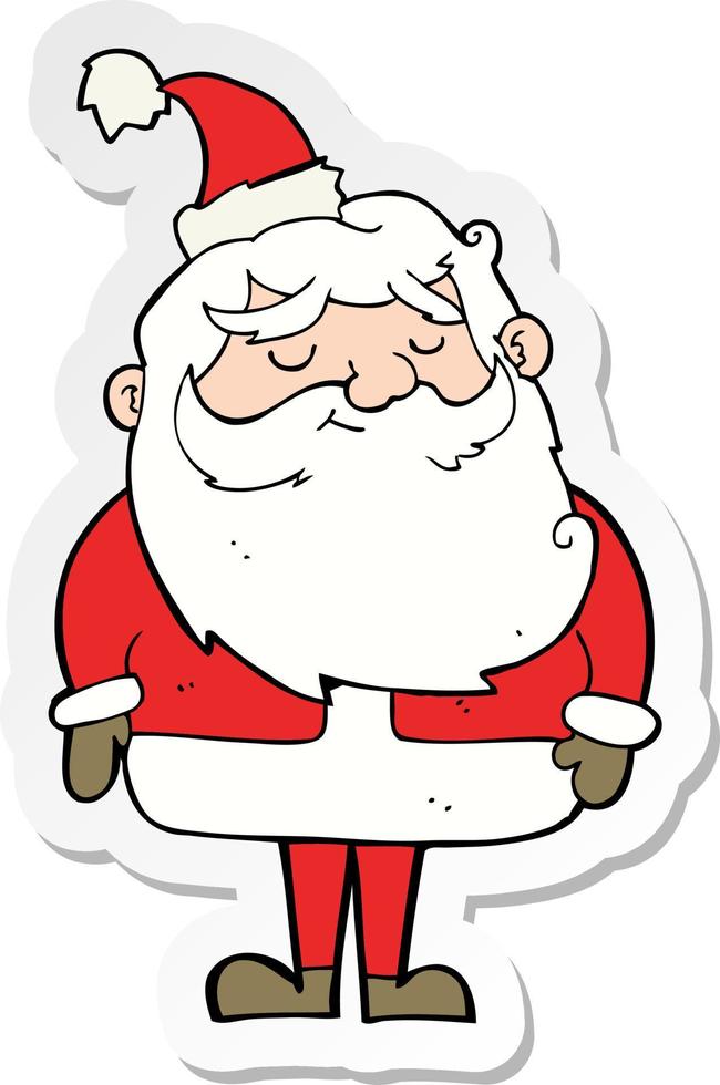 sticker of a cartoon santa claus vector