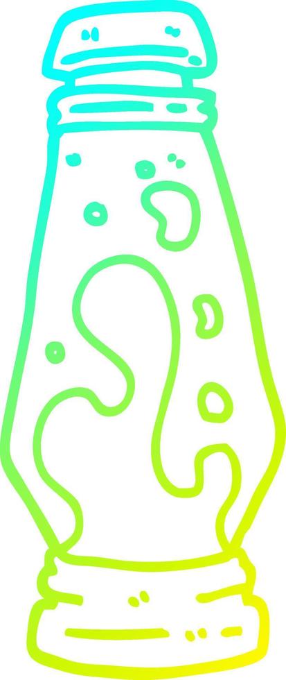 cold gradient line drawing cartoon lava lamp vector