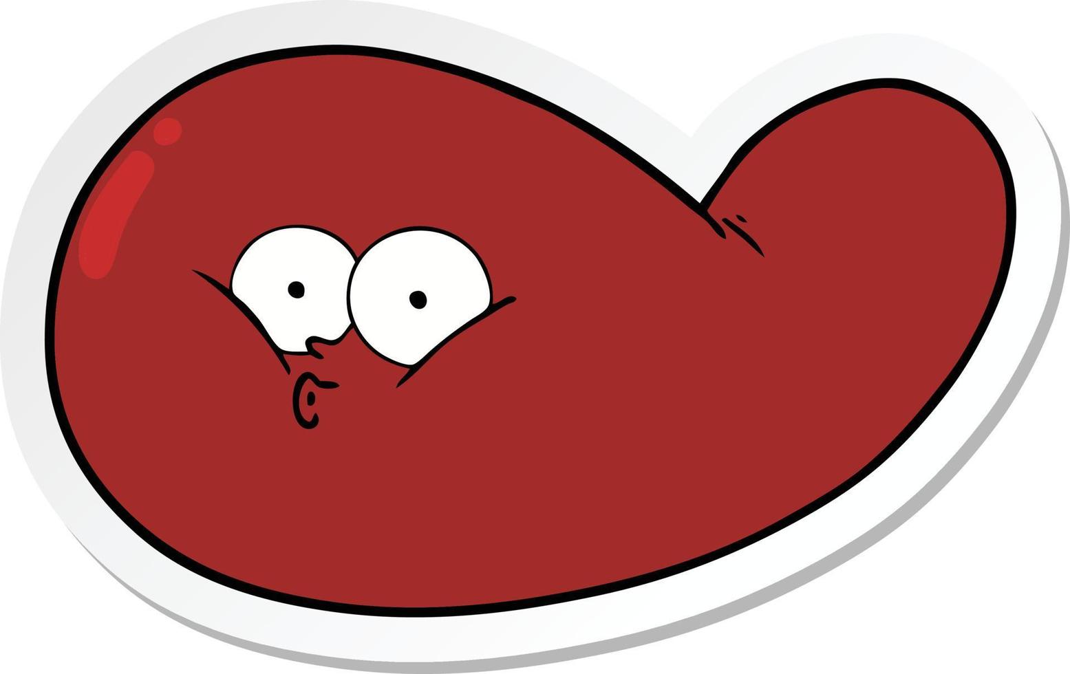 sticker of a cartoon gall bladder vector