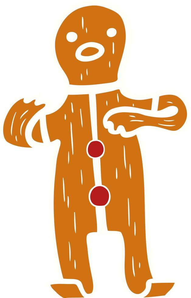 cartoon doodle of a gingerbread man vector