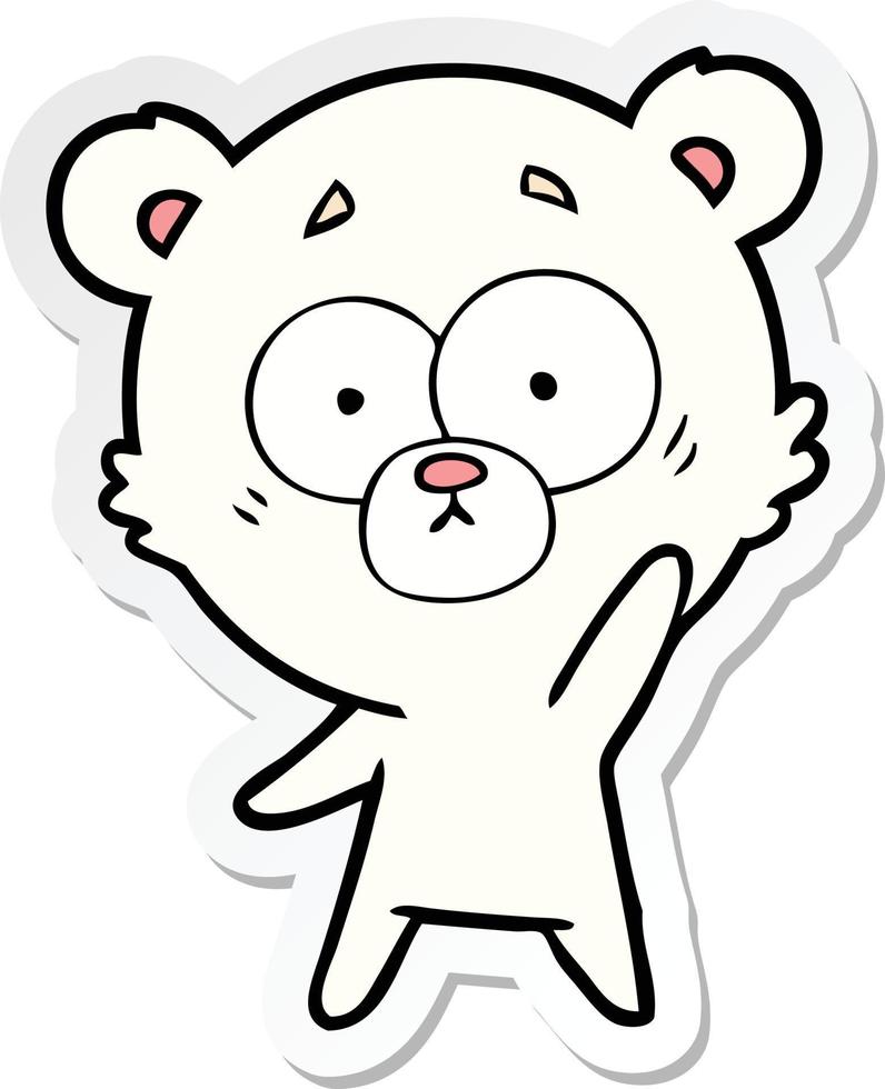 sticker of a surprised polar bear cartoon vector