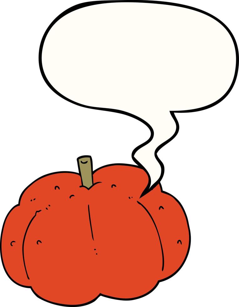 cartoon pumpkin and speech bubble vector