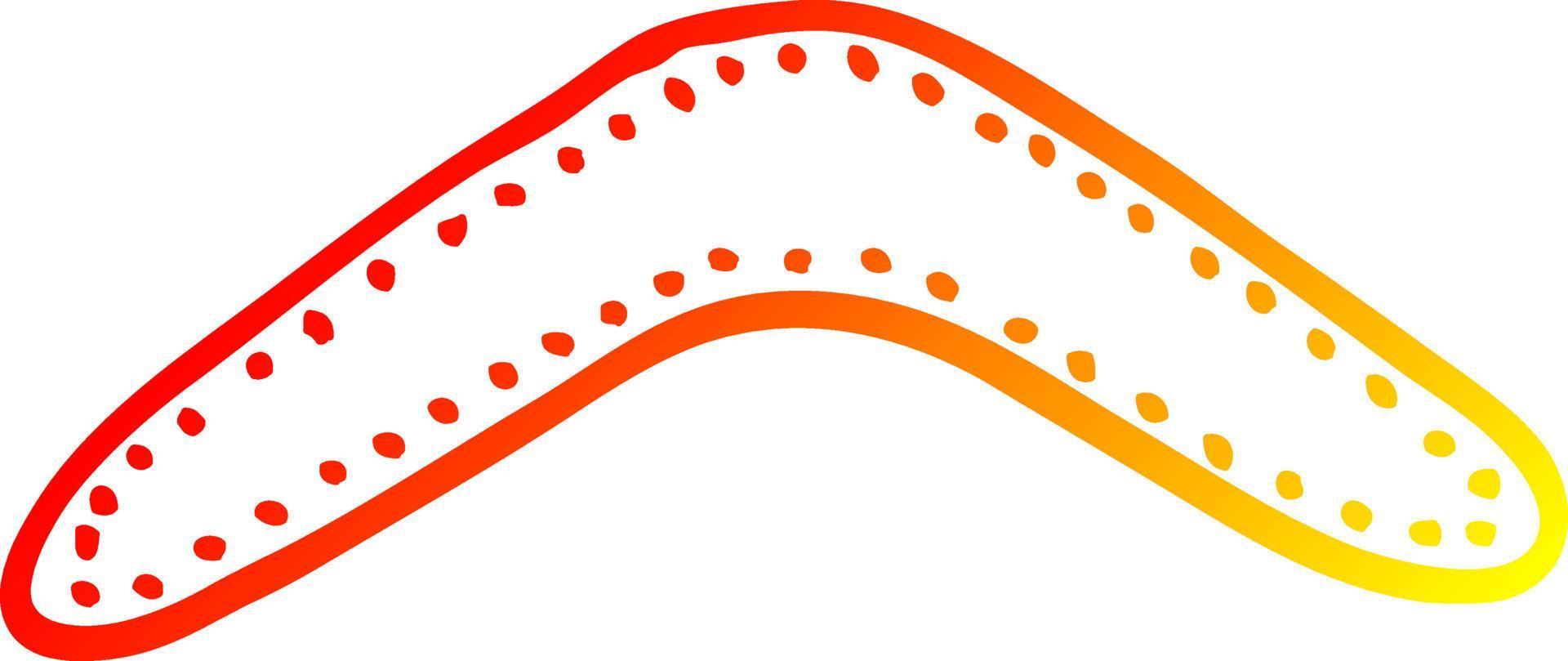 warm gradient line drawing cartoon boomerang vector