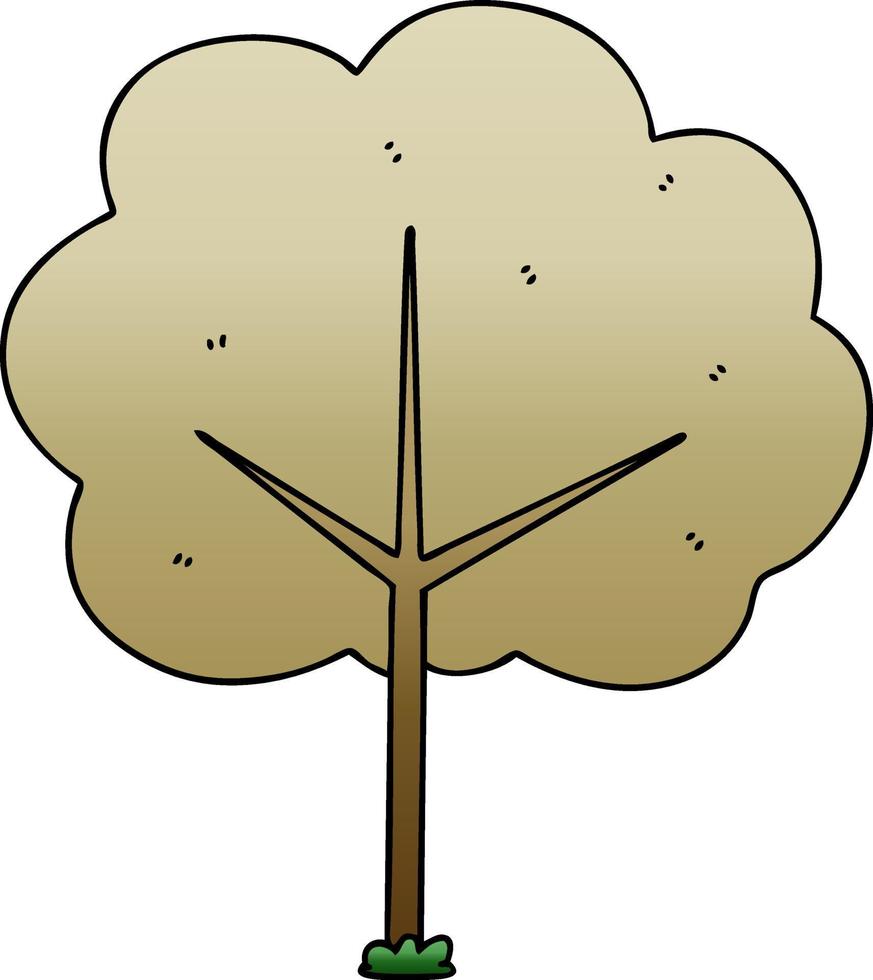 árbol de dibujos animados sombreado degradado peculiar vector