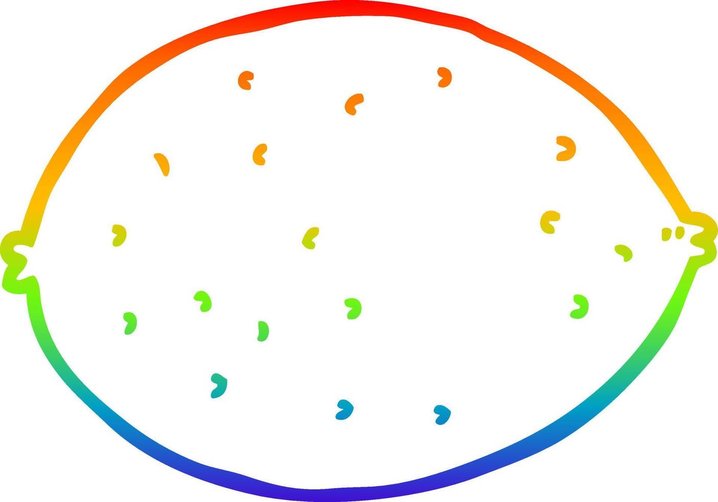 rainbow gradient line drawing cartoon lemon vector