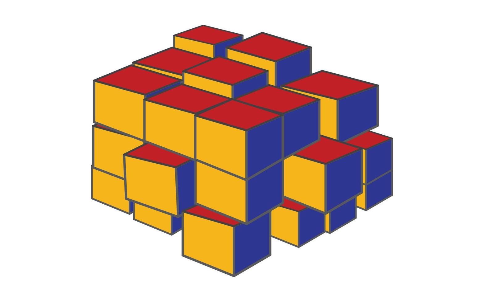 Ilustración de vector de cubo de rubik