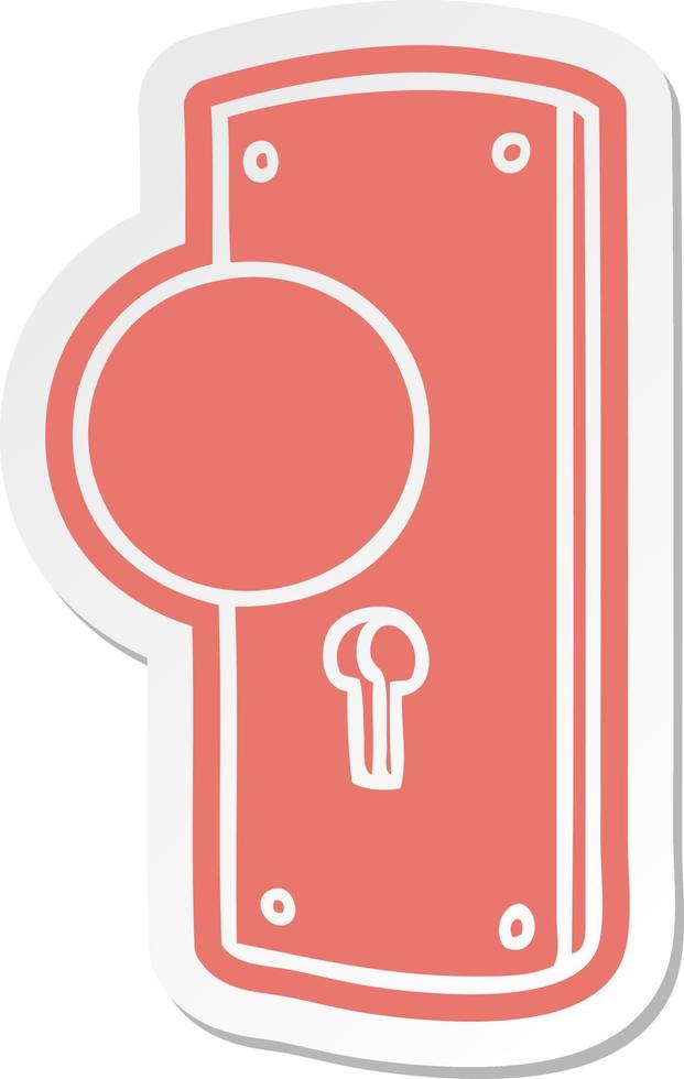 cartoon sticker of a door handle vector