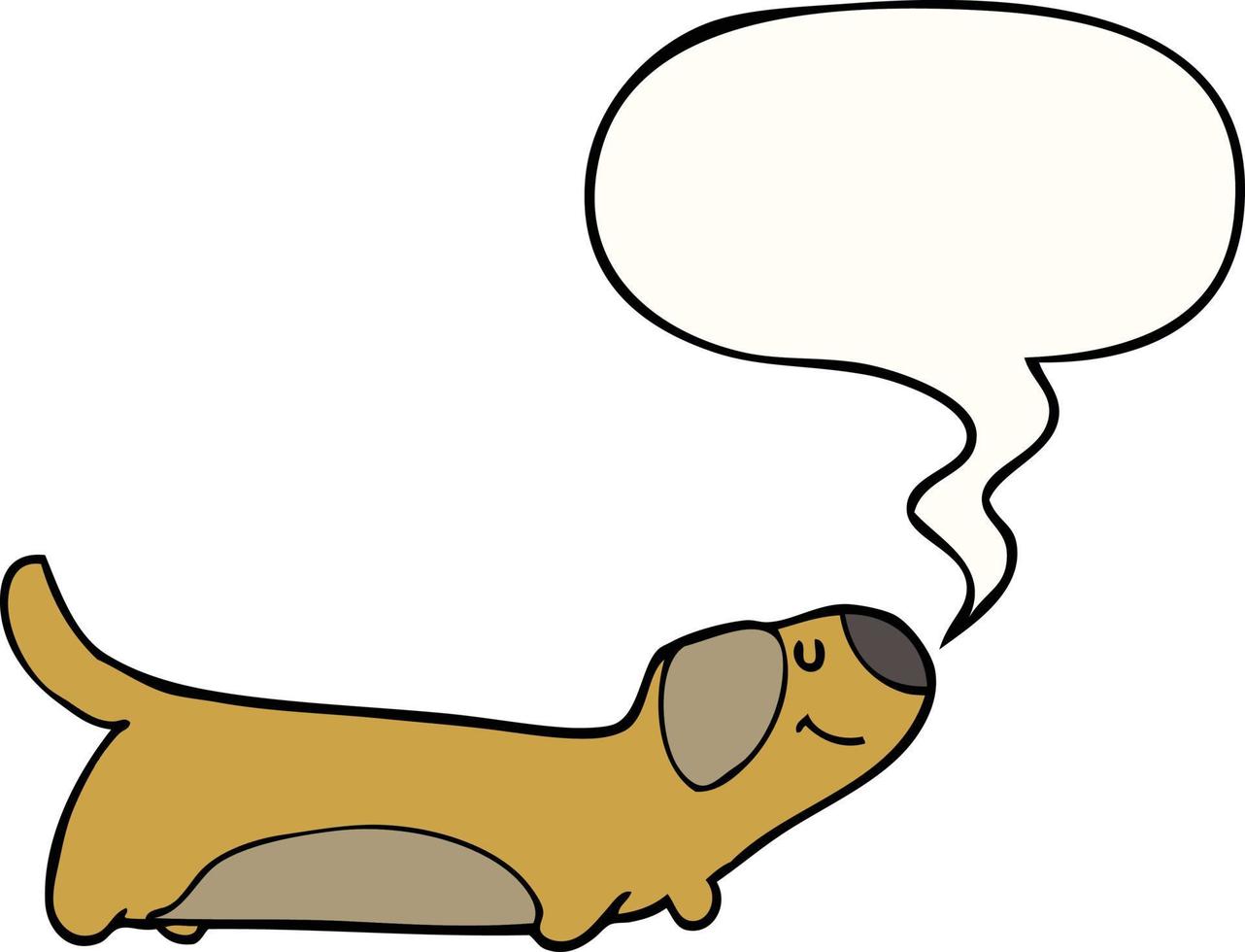 cartoon dog and speech bubble vector