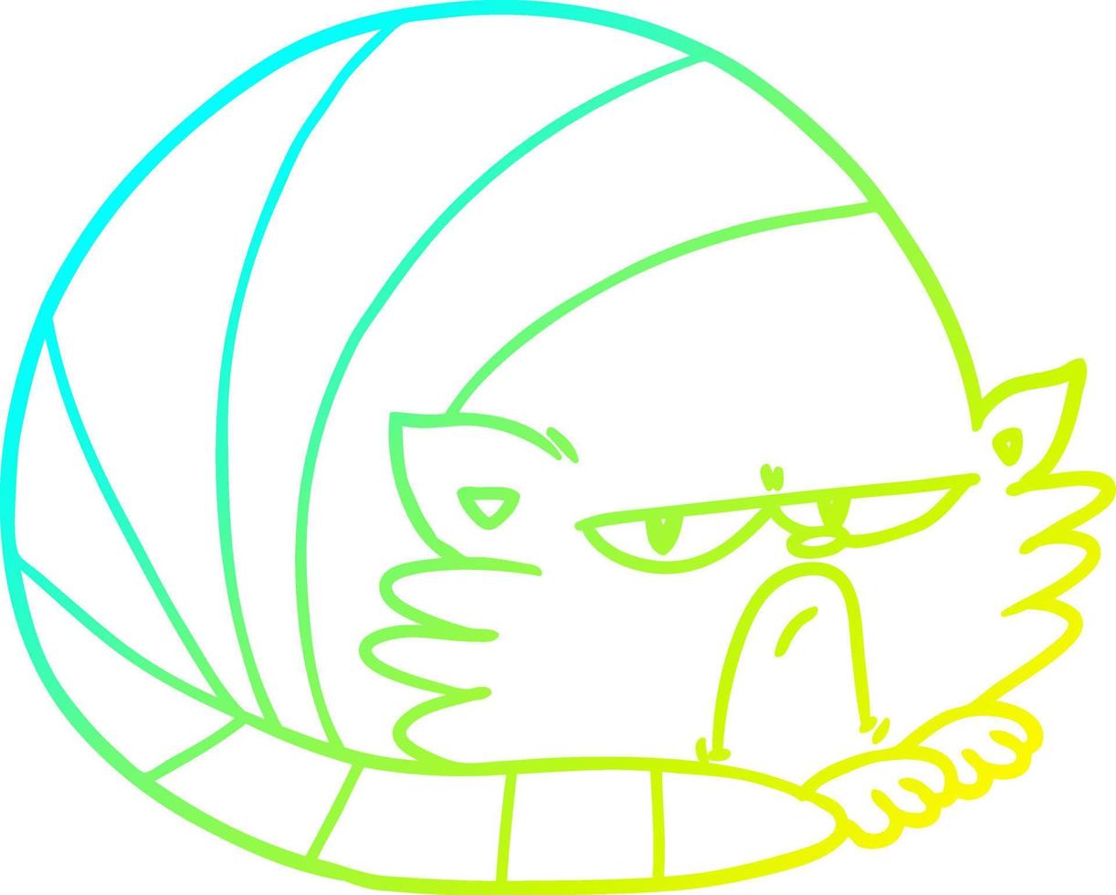 cold gradient line drawing cartoon grumpy cat vector