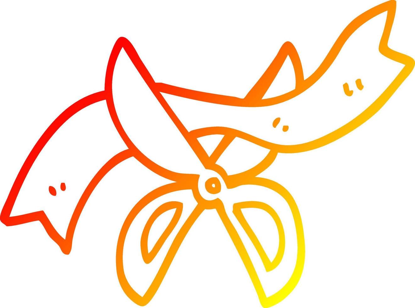 warm gradient line drawing cartoon ceremony scissors vector