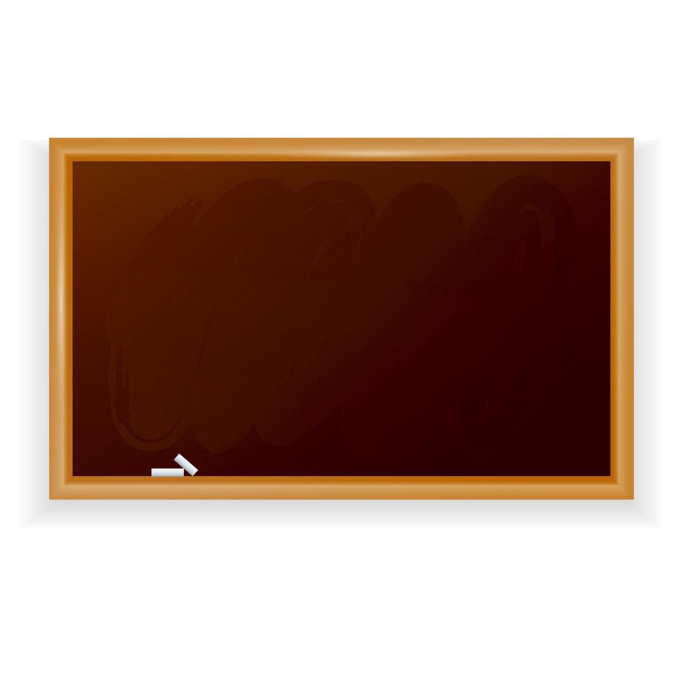 pizarra escolar realista aislada sobre fondo blanco. pizarra escolar de dibujos animados en color marrón. ilustración vectorial vector