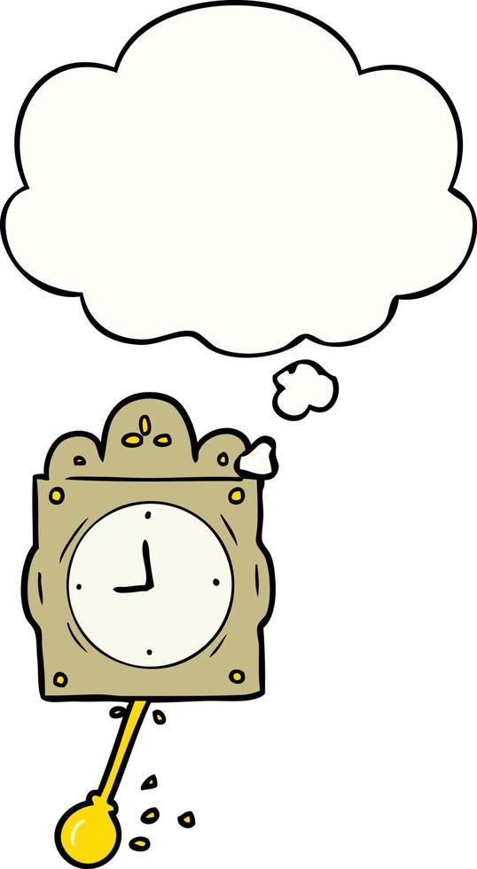 cartoon ticking clock and thought bubble vector