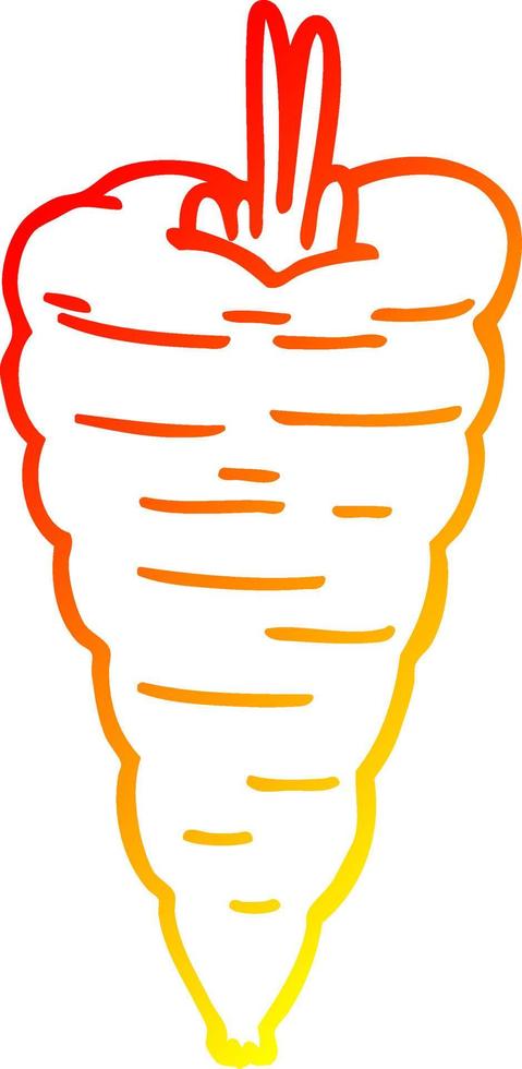 warm gradient line drawing cartoon carrot vector