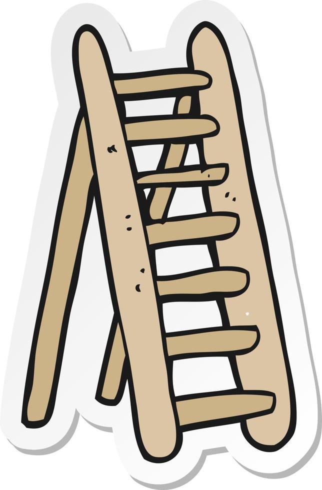 sticker of a cartoon ladder vector