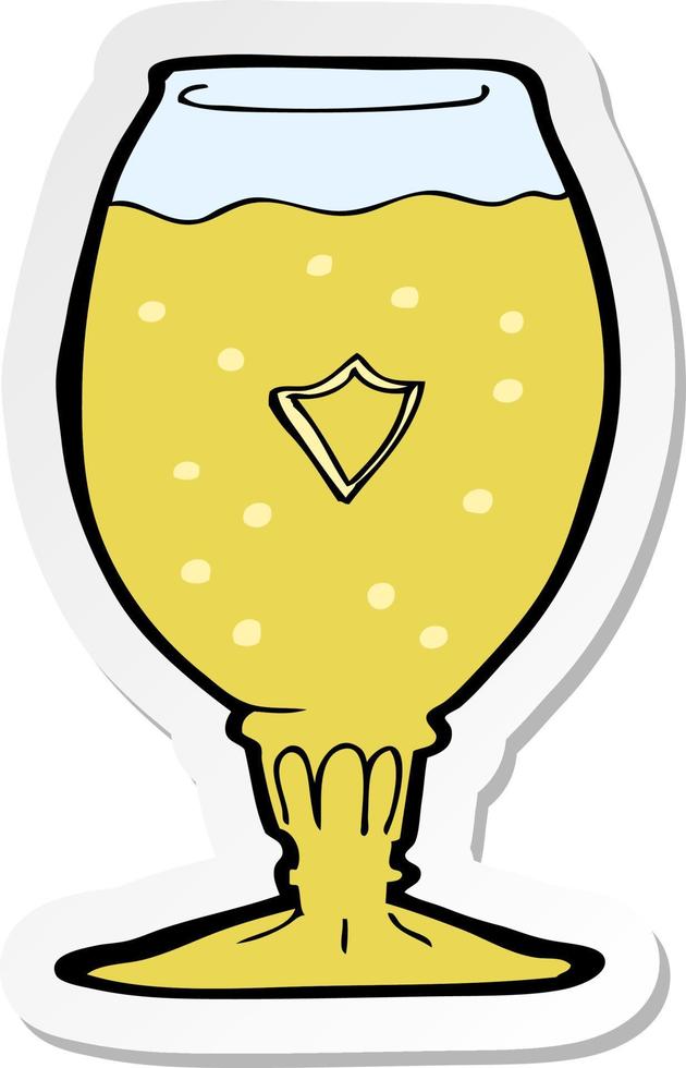 sticker of a cartoon beer vector