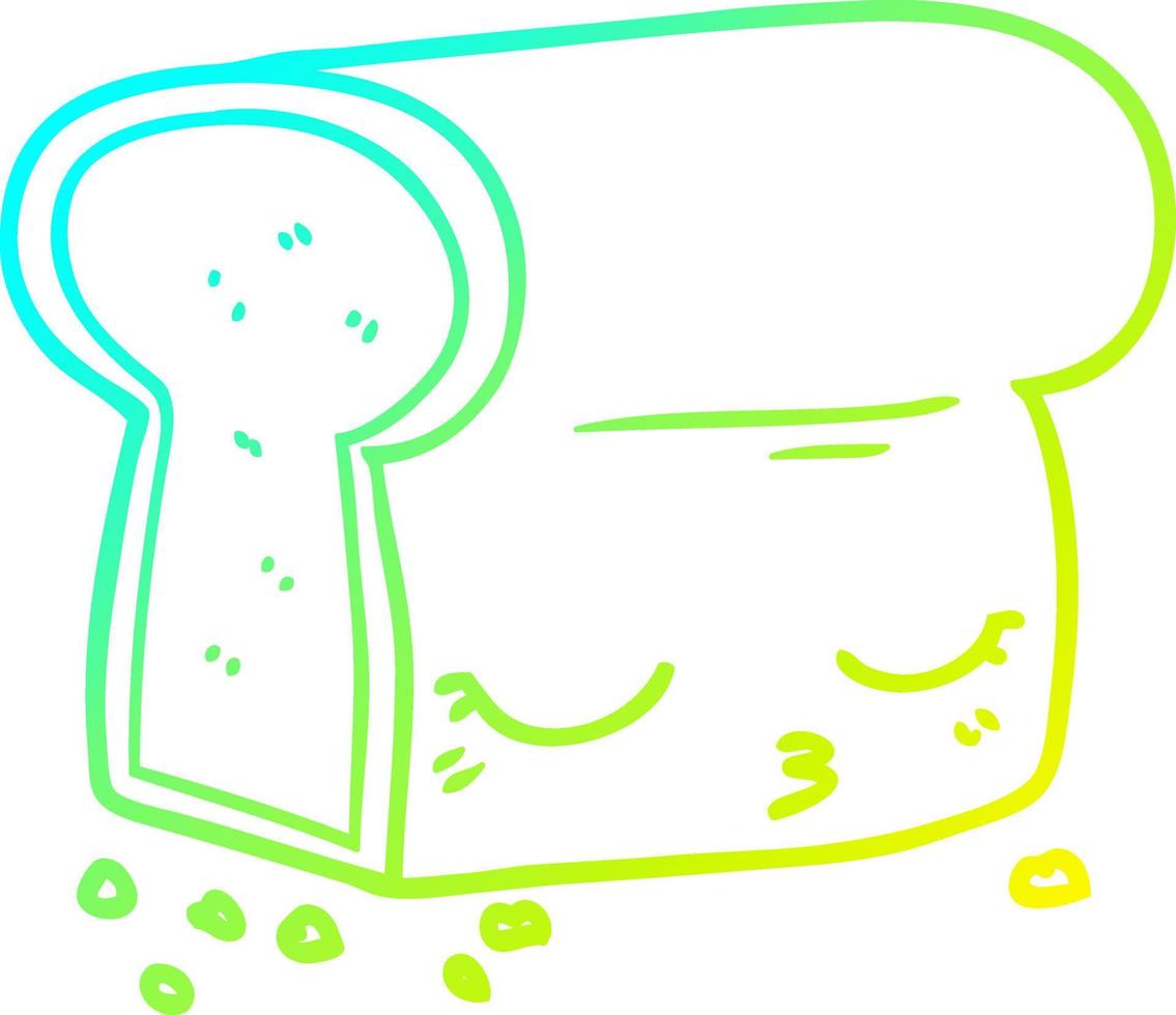 cold gradient line drawing cartoon loaf of bread vector