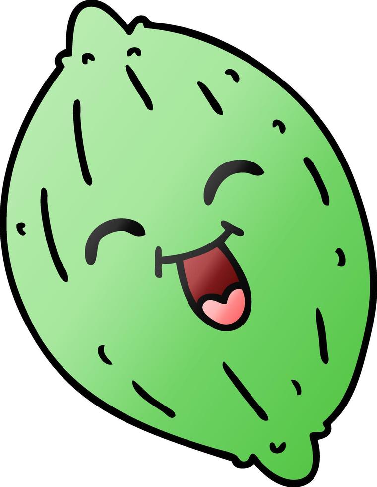 gradient cartoon of a happy lemon vector