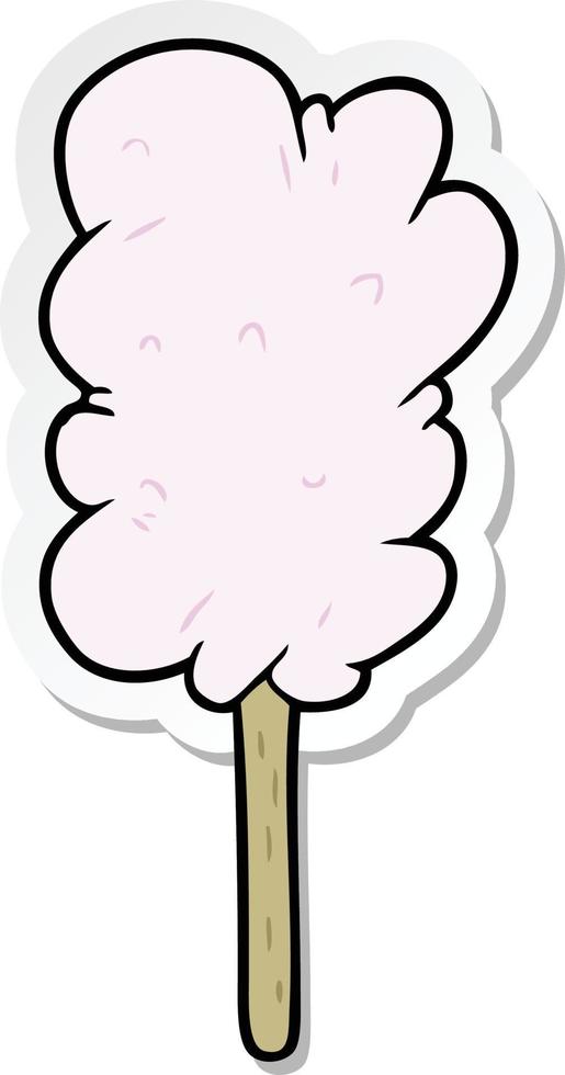 pegatina de un algodón de azúcar de dibujos animados vector