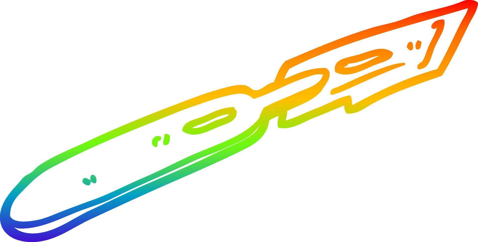 rainbow gradient line drawing cartoon surgeon blade vector