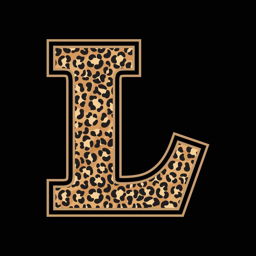 Alfabeto de leopardo en mayúsculas o diseño de letras para camisetas, tazas, pegatinas, bolsos. vector