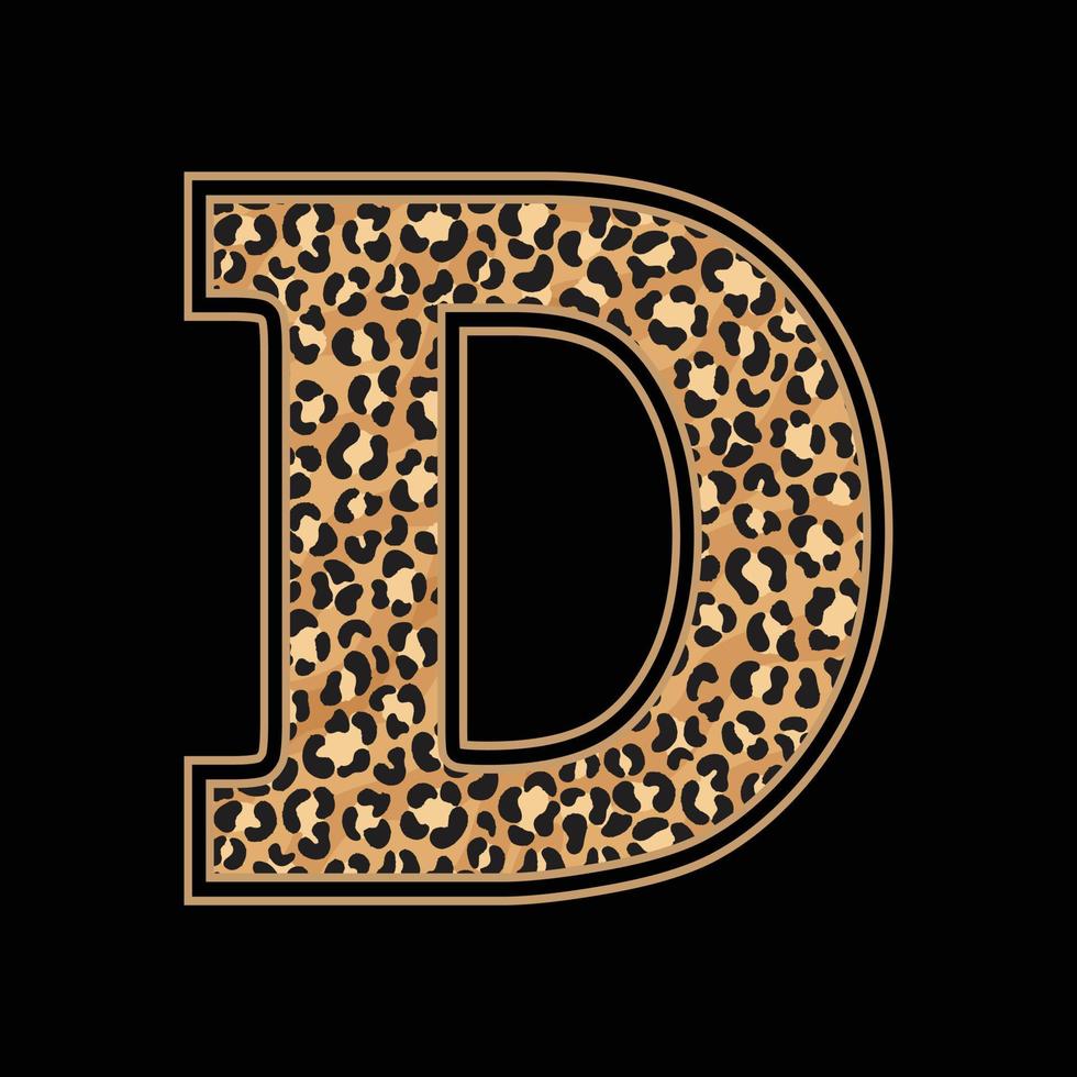 Alfabeto de leopardo en mayúsculas o diseño de letras para camisetas, tazas, pegatinas, bolsos. vector