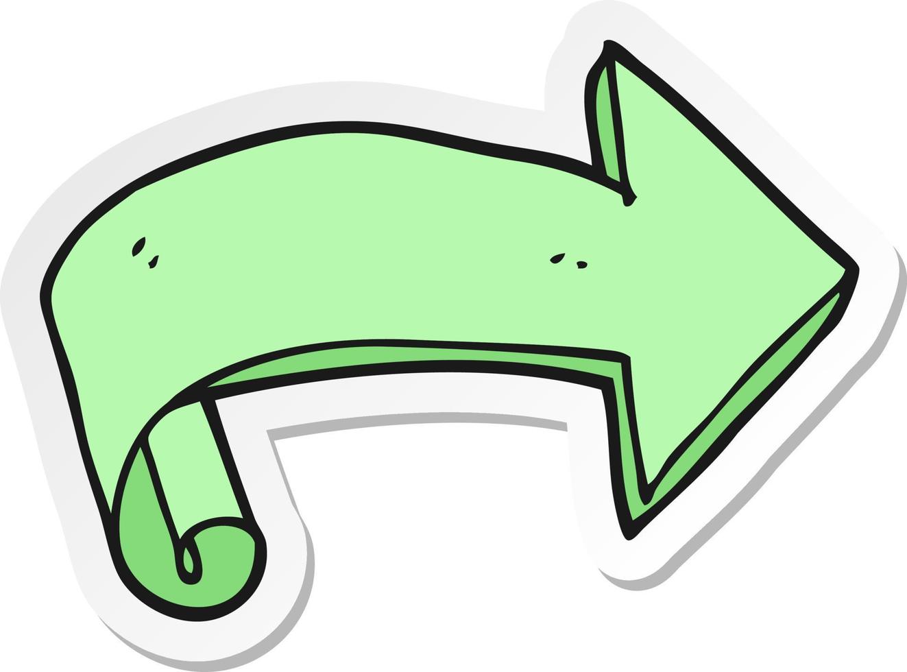sticker of a cartoon arrow vector