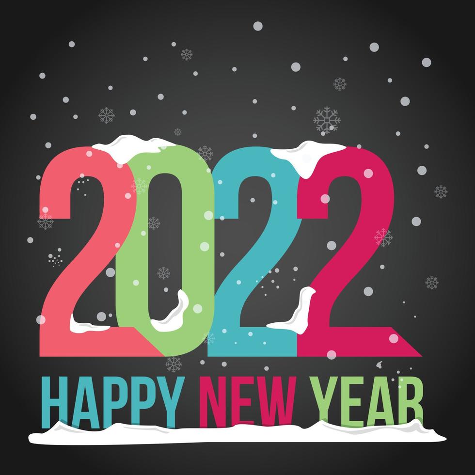 Winter snow 2022 Happy new year design vector