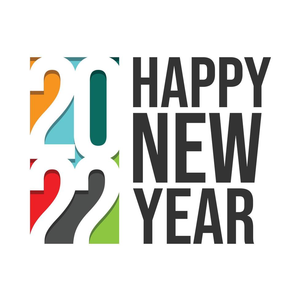 Happy new year 2022 greeting vector